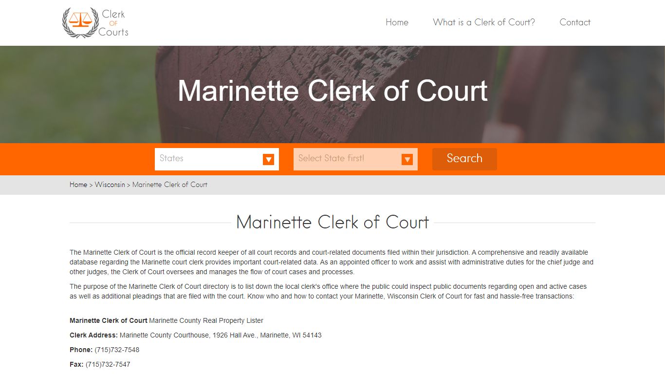 Marinette Clerk of Court